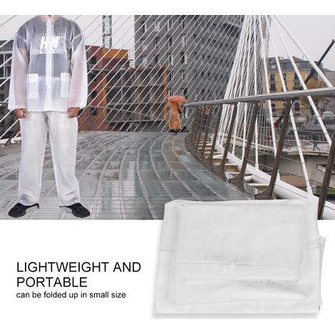 Imperméable unisexe tendance en EVA transparent, pantalon de pluie transparent pour l'extérieur (L)