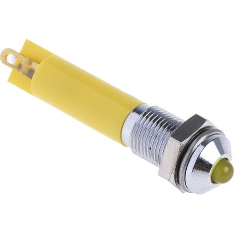 Voyant LED lumineux  Jaune RS PRO, dia. 6mm, 24V c.c., taille de la lampe 3 mm ( Prix pour 1 )