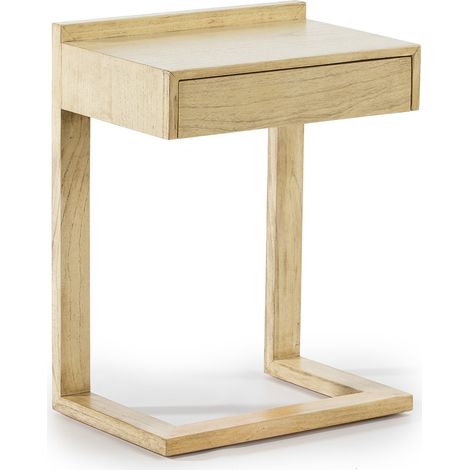 Nachttisch 50X35X66 Verschleiertes weißes Holz (1/4)