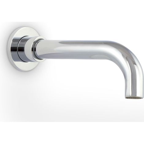 Blossom Wall Mounted Basin Tap Spout Round Chrome with Adjustable Faceplate Depth (1/5)