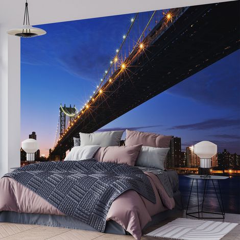 Papier peint panoramique - Pont New York - 130 cm x 86 cm (1/4)