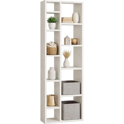 Regal Mortara, 9 Böden, Freistehend, Vertikal, 44x20x150h cm Weiß
