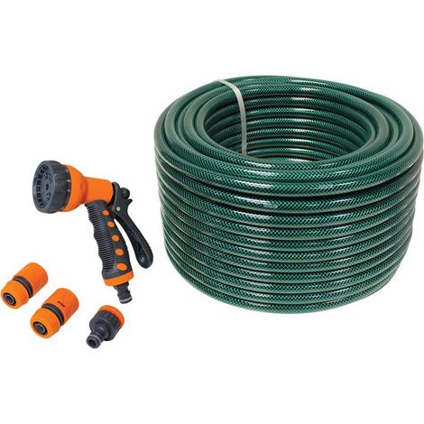 Faithfull 710391665024606 PVC Garden Hose 50m with Fittings & Spray Gun FAIHOSE50AV (1/4)