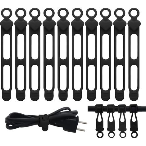 10 Stück Metall Kabelbinder Silikonringe elastische
