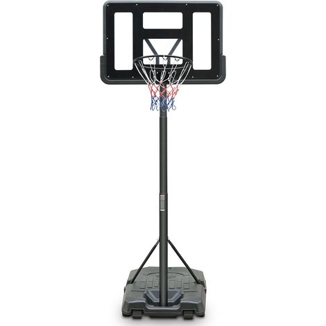 Höhenverstellbarer Outdoor-Basketballkorb aus PVC, schwarz, mit Rollen (1/4)