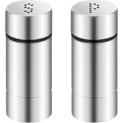 BUNTHAUS 2 Pièces Salière et Poivrière, Secoueurs à Epices en Acier Inoxydable, Saupoudreuse à Epices, Shaker à Epices, Shaker à Sucre, Bouteille à Epices (1/4)