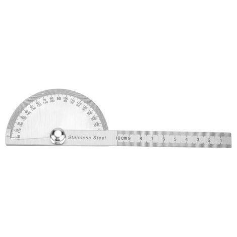 Protractor Arm Measuring Ruler 0-180 Degree Stainless Steel Rotary Angle Finder Tool (1/5)