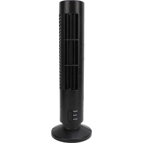Ventilador de pedestal inteligente negro, silencioso, 2 velocidades, potente, sin aspas, para el hogar, el dormitorio o la oficina.