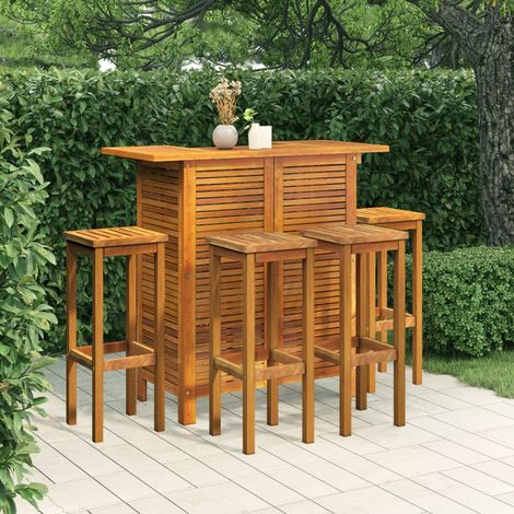 Ensemble de bar de jardin 5 pcs Bois d'acacia massif (1/5)