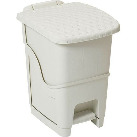 Dea Home Z441M008 Pattumiera Rattan Bin, 18 L, 28x35x40, Milk White (1/2)