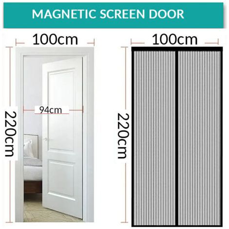 Moustiquaire magnétique, adaptée aux portes et fenêtres, sans perçage, noire, 100x220 cm, moustiquaire souple, idéale pour un usage domestique. (1/3)