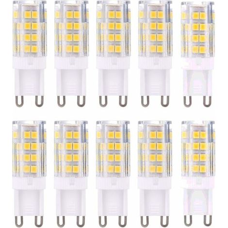 G9 LED Lampe Ampoules. Blanc Chaud 3000K 5W G9 LED Ampoule Lumiere équivalent aux ampoules halogènes de 40 W 420 lumens not dimmable. lot de 10 [Classe énergétique A+] (1/4)