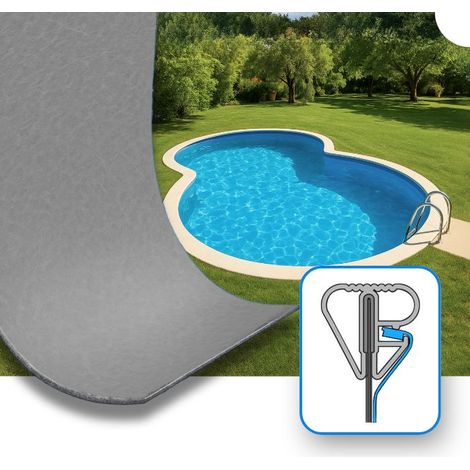 Telo interno per piscina a forma di otto 625x360x120 cm  Grigio  0,8 mm