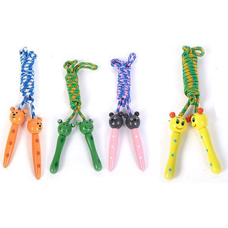 Corde à Sauter Enfants - Poignées en Bois - Réglable - Pour Activités Intérieures et Extérieures - 1 Pièce (1/5)