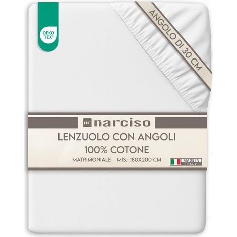 Drap Housse 180x200 Bonnet 30 cm en 100% Coton, Draps Housses de Matelas 180 x 200, Linge de lit Respirant et Hypoallergénique (1/5)