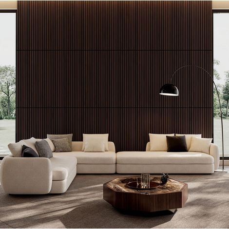 Akustik Wandpaneele 115x62 cm 4er Set aus MDF Walnuss OKMYHOME (1/3)