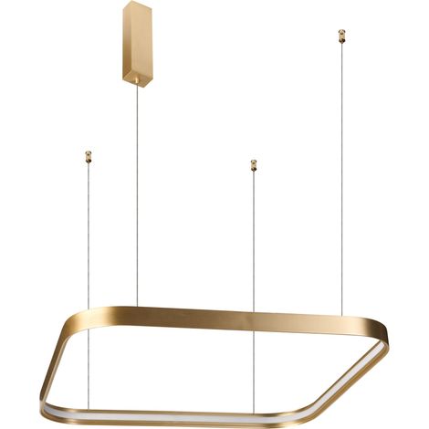 Suspension OBRA SIDE 60cm 2900K 30W 1748lm carré laiton - EUROPOLE - 34912