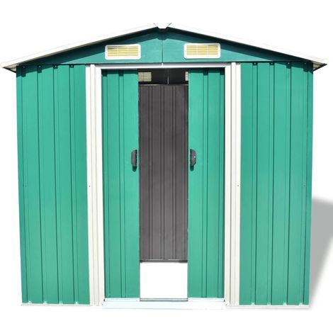 Abri de stockage pour jardin Métal Vert 204 x 132 x 186 cm (1/5)