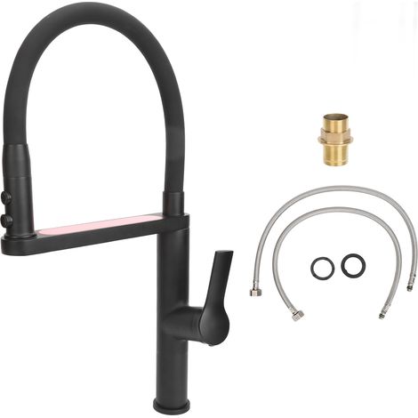 Küchenarmatur mit ausziehbarem Brausekopf, aus Messing, Warm-/Kaltwasserregelung, 360°-Drehung, für Bar oder Waschküche. (1/5)
