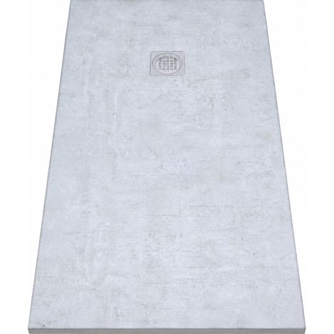 Receveur de Douche Extra-Plat 160x90x3cm O'DESIGN Alicante Solidstone Ciment Texturé Gris - ALICANTE160x90CT (1/3)