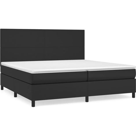 Maison Exclusive - Cama box spring con colchón cuero sintético ne (1/5)
