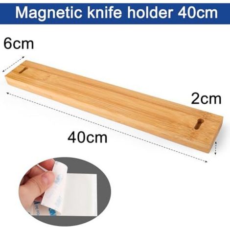 Porte Couteaux Aimanté, 40cm Barre Aimantée pour Couteaux Pouvant être Installé Sans Perçage, Support Couteaux Aimanté pour Couteaux de Cuisine, Couteaux à Fruits, Ciseaux (1/4)