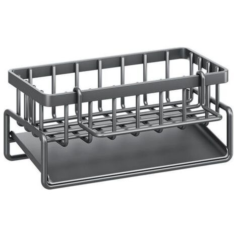 Rangement et Organisation de Cuisine, Organisateur d'évier en avec bac d'écoulement Automatique pour Porte Eponge, Porte Serviettes, Super Accessoires pour Salle-Noir. (1/5)