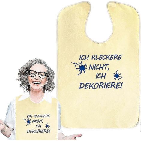 Bavoirs pour adultes, bavoirs alimentaires adaptés aux adultes, bavoirs réutilisables pour personnes âgées, bavoirs amusants pour adultes, bavoirs imperméables adaptés aux femmes et aux hommes âgés. (1/5)