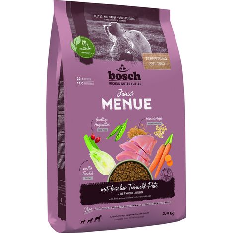 Bosch Hundetrockenfutter Junior Menue 2,4 kg Pute