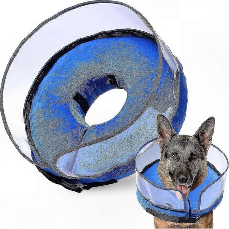 Aufblasbarer Genesungskragen für kleine, mittlere und große Hunde, weiches und komfortables Modell, das Lecken verhindert (1/5)