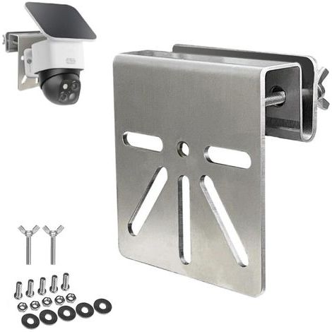Support de Gouttière en Acier Inoxydable pour Eufy Security SoloCam S340 / E30, Support de Caméra de Sécurité Solaire, Support pour Caméra de Surveillance, Installation sans Perçage, avec Vis (1/5)