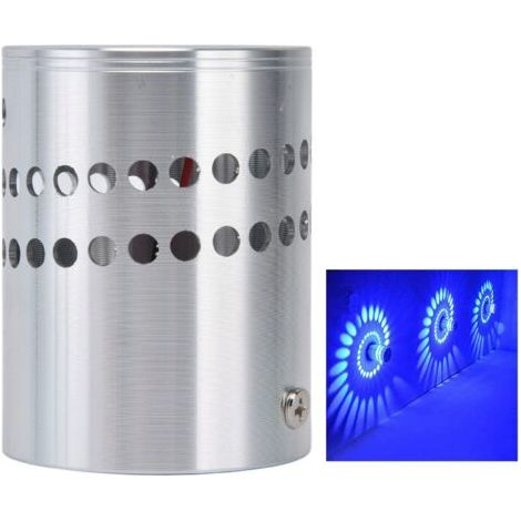 Aplique de pared Atyhao, aplique de pared interior de aluminio de 3 W con LED de colores, disipador de calor, lámpara de pared en espiral para habitación de bebé, sala de estar y baño (3) (1/4)