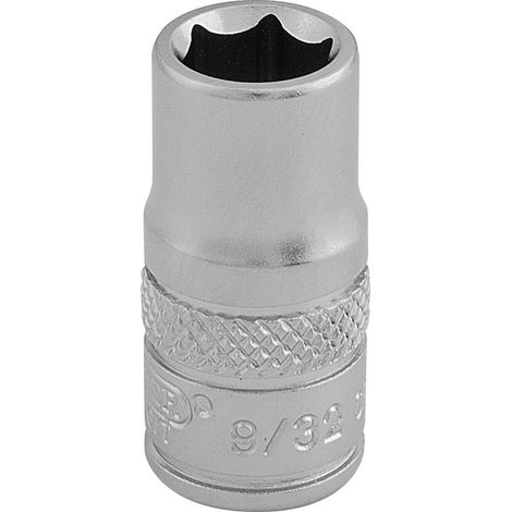 Draper 9/32" 6-Point Socket, 1/4" Drive, Micro Satin Chrome Finish, Model 16521