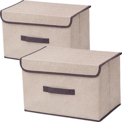 2 Boite de Rangement Pliable,Couvercle,Polypropylène non tissé,36x23x24cm,Placards,Vêtements (1/5)