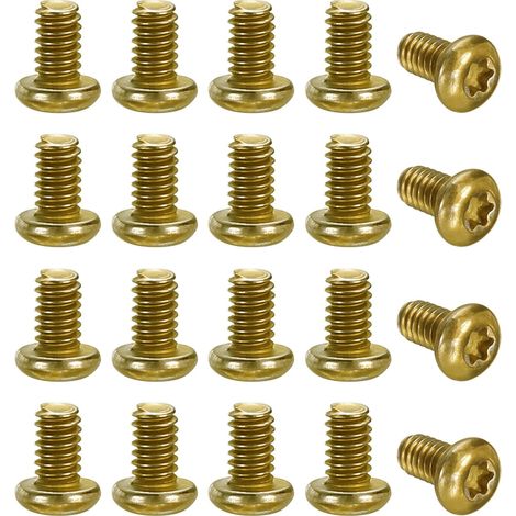 20Pcs Vis De Poche T6 Tête Torx Longueur De Filetage 3.5mm Or (1/5)