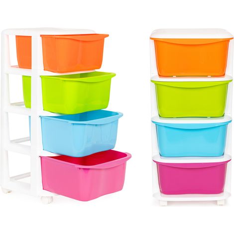 Organizador de almacenamiento con 4 cajones de plastico extraibles (1/5)