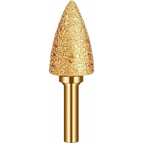 Diamant Tête de Meulage Fraises de Toupie - Tige de 6mm Forme Pointue Métal Bits de Routeur Garniture Bavures Outils de Sculpture pour Fonte/Acier Inoxydable/Tuiles/Marbre/Pierre (8mm), (1/5)