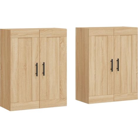 Lote de 2 armarios de pared almacenaje de pared 69,5 x 34 x 90 cm madera contrachapada roble sonoma 020055493 (1/5)