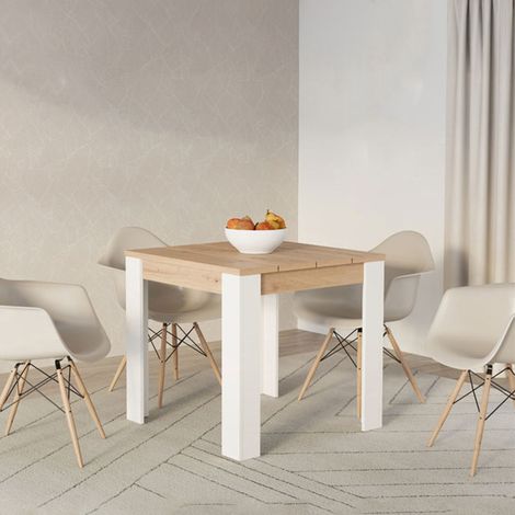 Esstisch Trosa, fest, 4 Plätze, Tischplatte in Dielenoptik, Quadratisch, 80x80x76h cm, Braun Eiche Knoten (1/5)