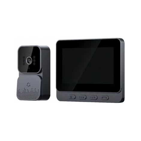 Green Mobility-Sonnette vidéo , interphone vidéo, sonnette avec vision nocturne et caméra de surveillance, sonnette pour villa (1/4)