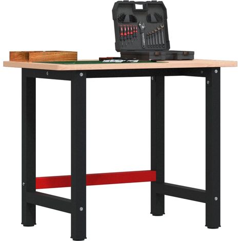 Werkbank 100x60x81,5 cm Massivholz Buche Rechteckig