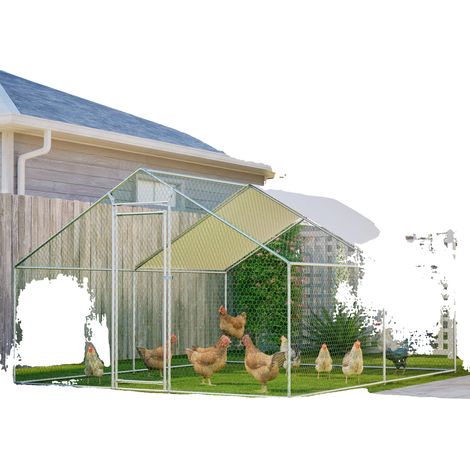 Gallinero exterior, estructura de escalada integrada, diseño seguro con mecanismo de cierre, BLANCO (1/2)
