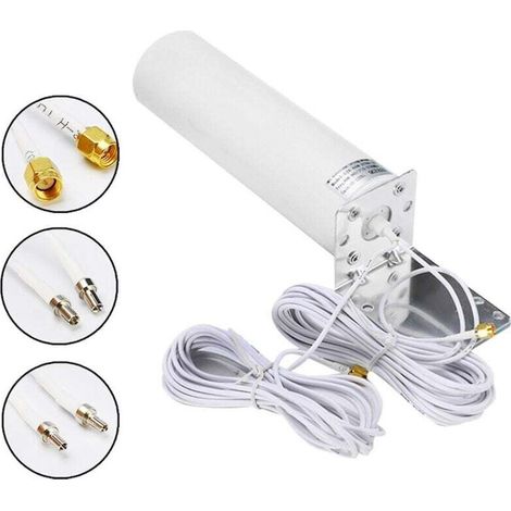 Antenna 4G LTE esterna con doppi connettori SMA maschio - Cavo da 5 m per router/modem - Migliora il segnale - Casa e ufficio - Utenti di reti mobili (1/4)