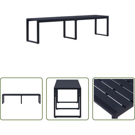 Banc extérieur - Banc de jardin 180 cm Panneau PS Noir (1/5)