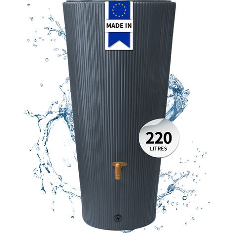 4rain VASO DECOR 2in1 réservoir d’eau de pluie 220 litres gris graphite incl. bac à plantes