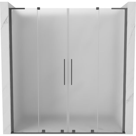Mexen Velar L Duo puertas de ducha correderas 200 cm, esmerilado, metal gun - 871-200-003-32-95 (1/5)