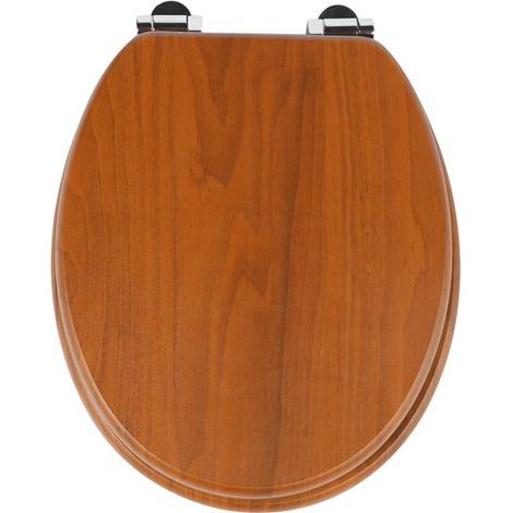 Homseat MDF Toilet Seat with Soft Close function, Cherry Wood Grain Finish (1/4)