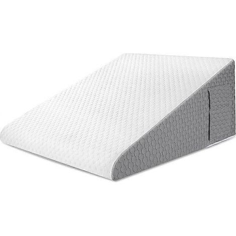 Oreiller triangulaire surélevé pour un sommeil réparateur, idéal pour soulager les reflux acides post-opératoires, parfait pour le lit, la chambre d'étudiant ou le bureau. Mousse à mémoire de forme al (1/5)