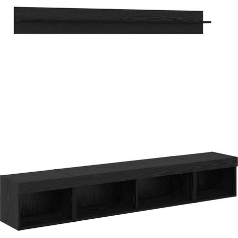 Maison Exclusive - TV-Wandregal-Set 5 pcs Schwarz Eichen-Optik Ho