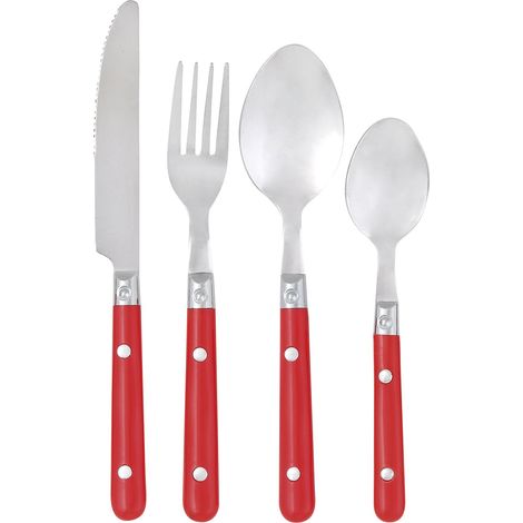 Pradel Heritage Smart 24 Pezzi in Acciaio Inox Manico in plastica Rosso, Inossidabile, 0 cm (1/3)